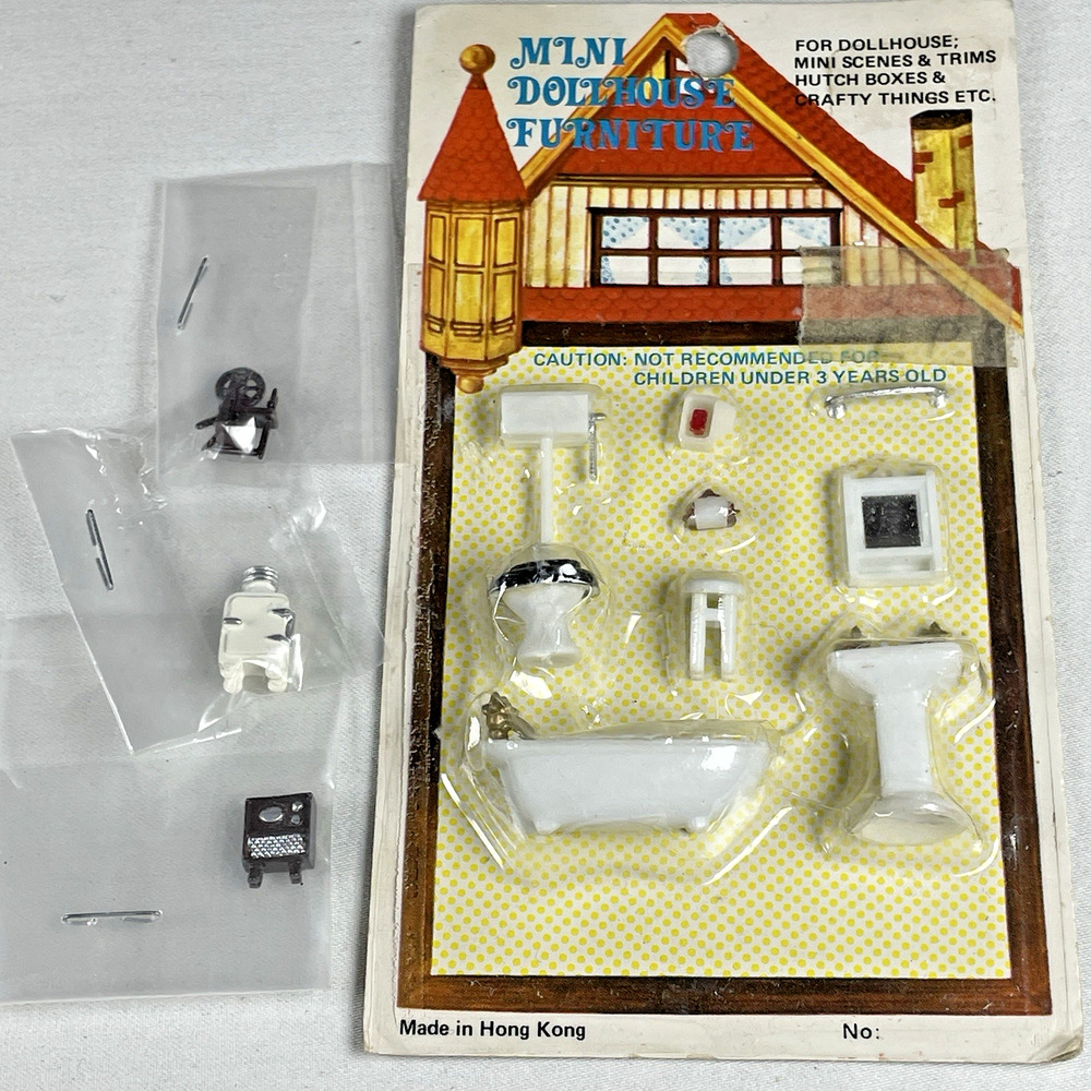 Dollhouse Miniature Teeny Tiny Scale Bathroom Set + Other Accessories NEW!